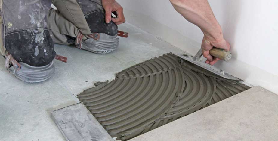chape pour installation de carrelage