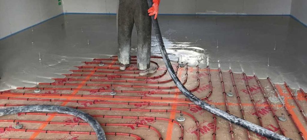 faire une chape liquide anhydrite sur un plancher chauffant