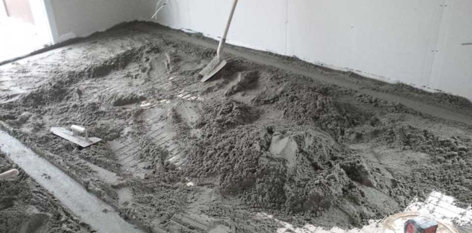 Chape traditionnelle en mortier (beton)