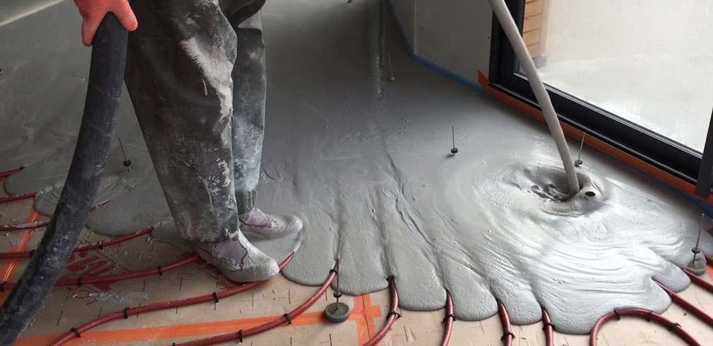 chape flottante anhydrite sur plancher chauffant