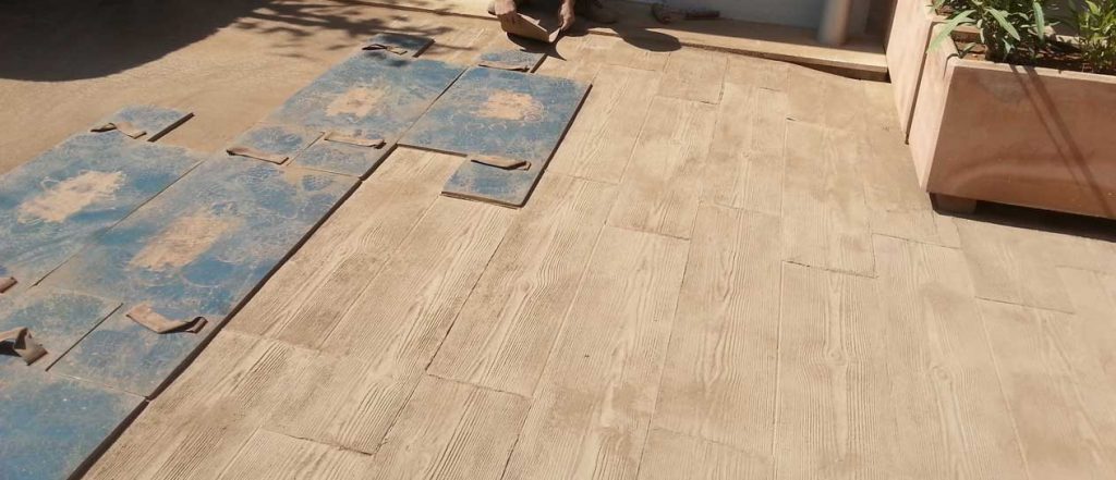 impression du Béton avec motif bois