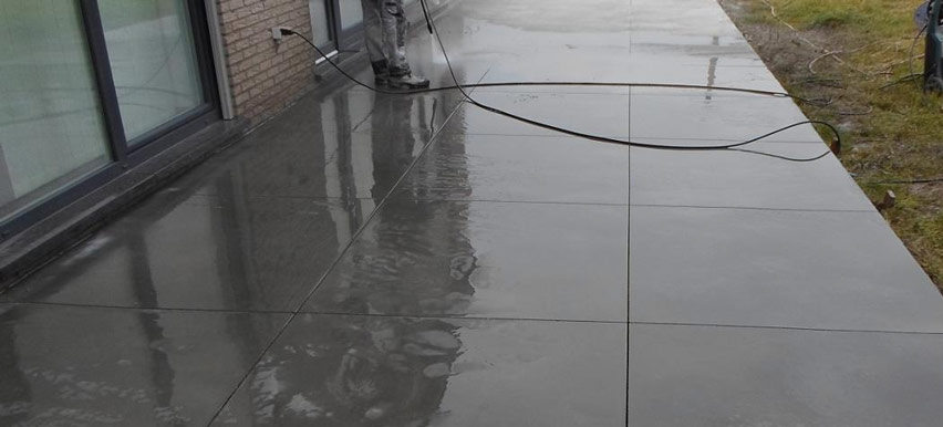 terrasse exterieure en Béton lissé