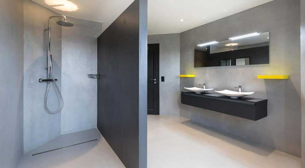 Béton ciré pour salle de bain: Prix, Pose, Avantages - PaveBéton