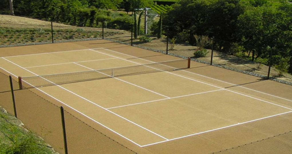 Béton drainant court de tennis