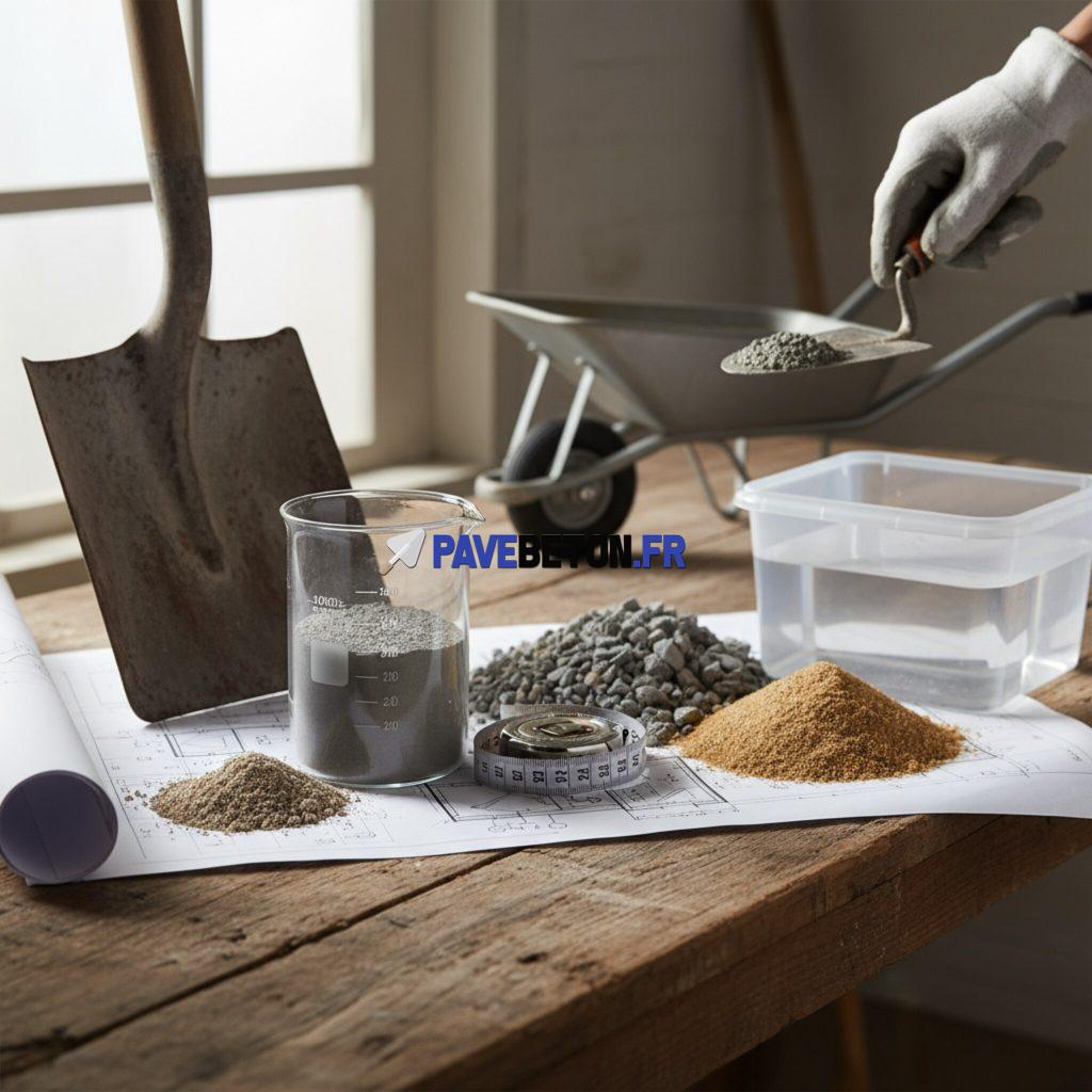 Comment calculer la quantité de ciment nécessaire pour un mélange de béton?