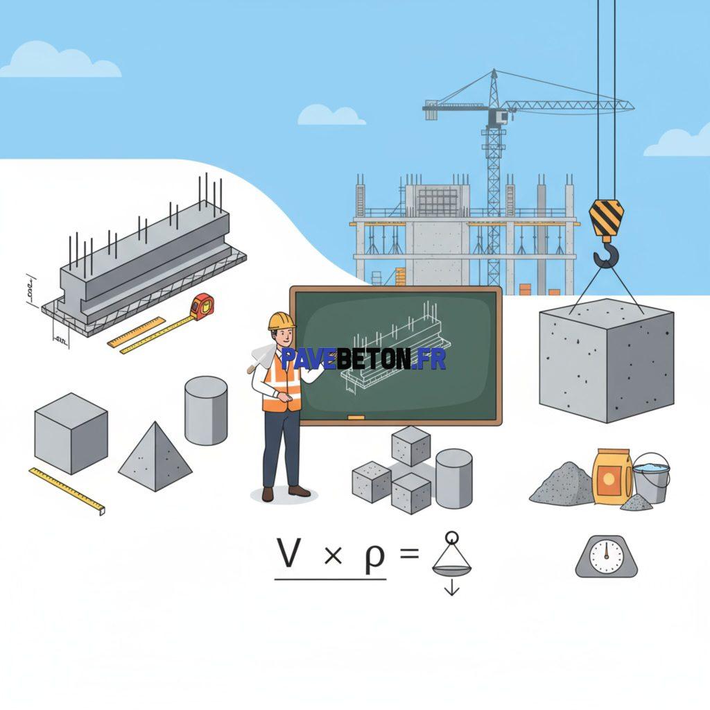 Comment calculer le poids du béton nécessaire pour un ouvrage?