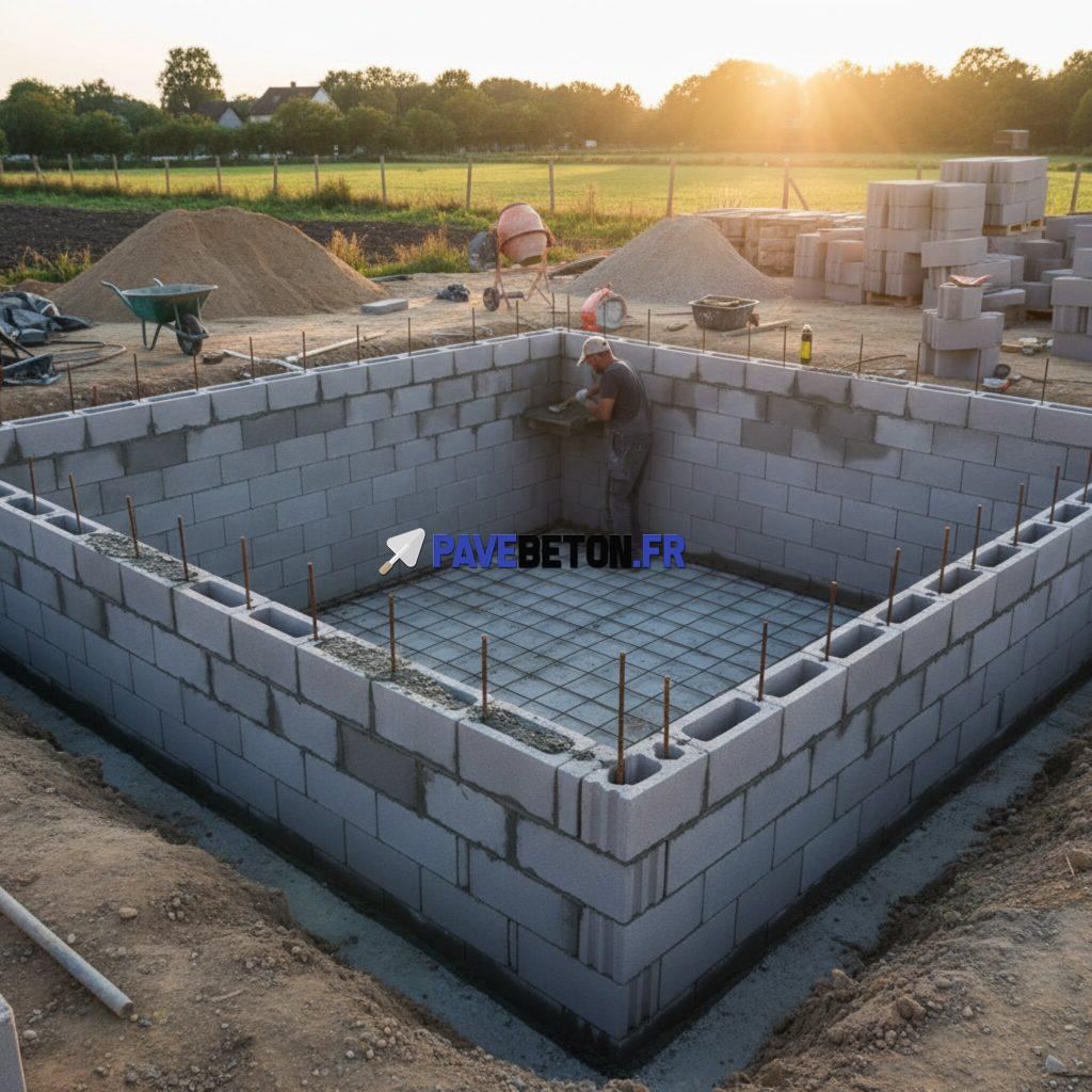 Comment construire une piscine avec des blocs à bancher?