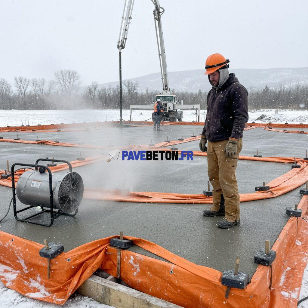 Comment couler une dalle de béton par temps froid?