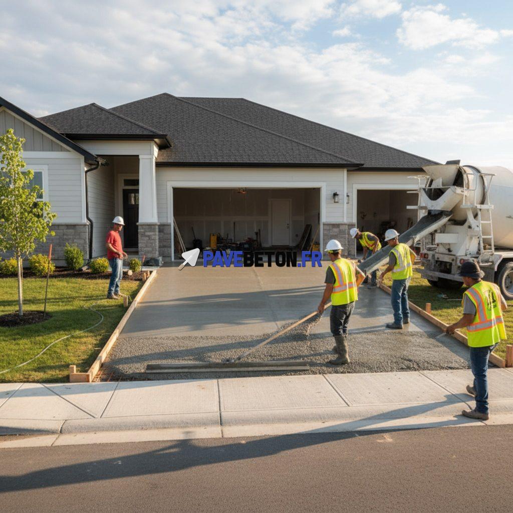 Comment couler une descente de garage en béton?