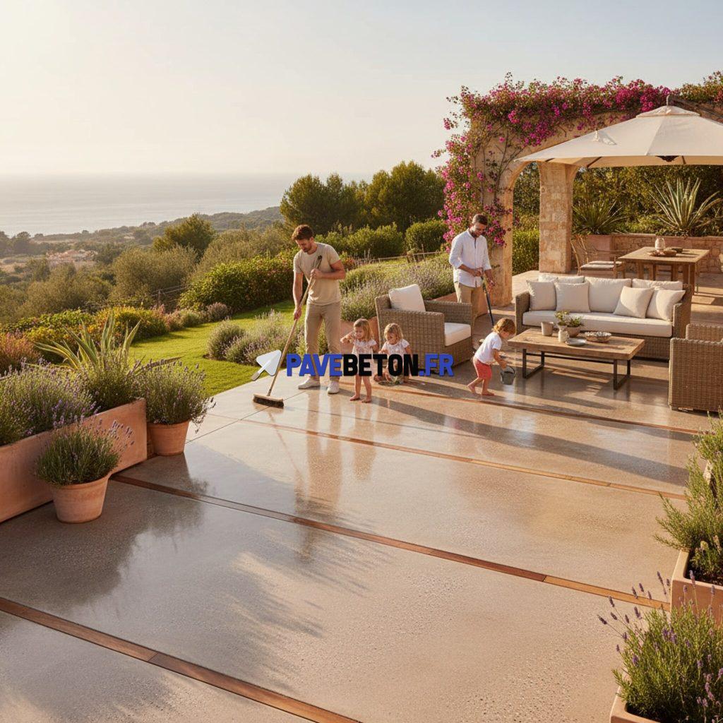Comment entretenir une terrasse en béton?