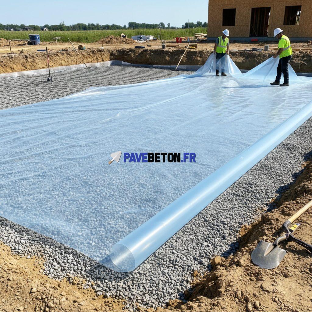 Comment installer un film polyane sous une dalle en béton?