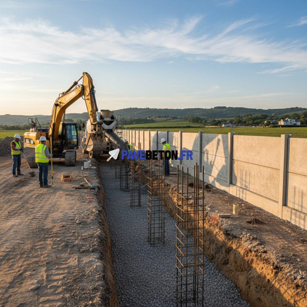 Comment installer une fondation pour un mur de clôture en béton?