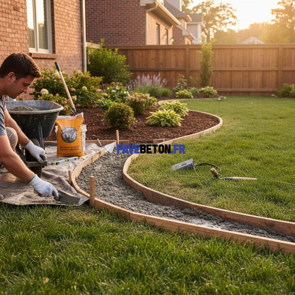 Comment poser une bordure de jardin en béton?