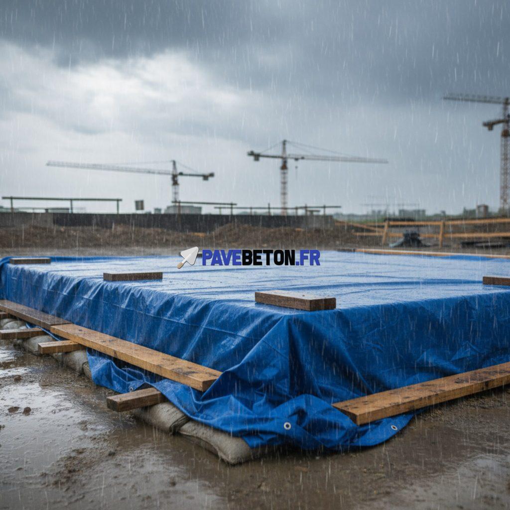 Comment protéger le béton frais des intempéries?