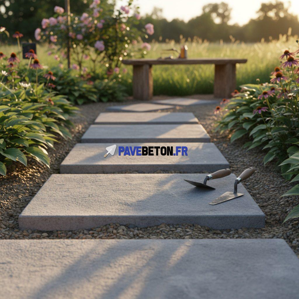 Quelle épaisseur pour une dalle en béton dans une allée de jardin?