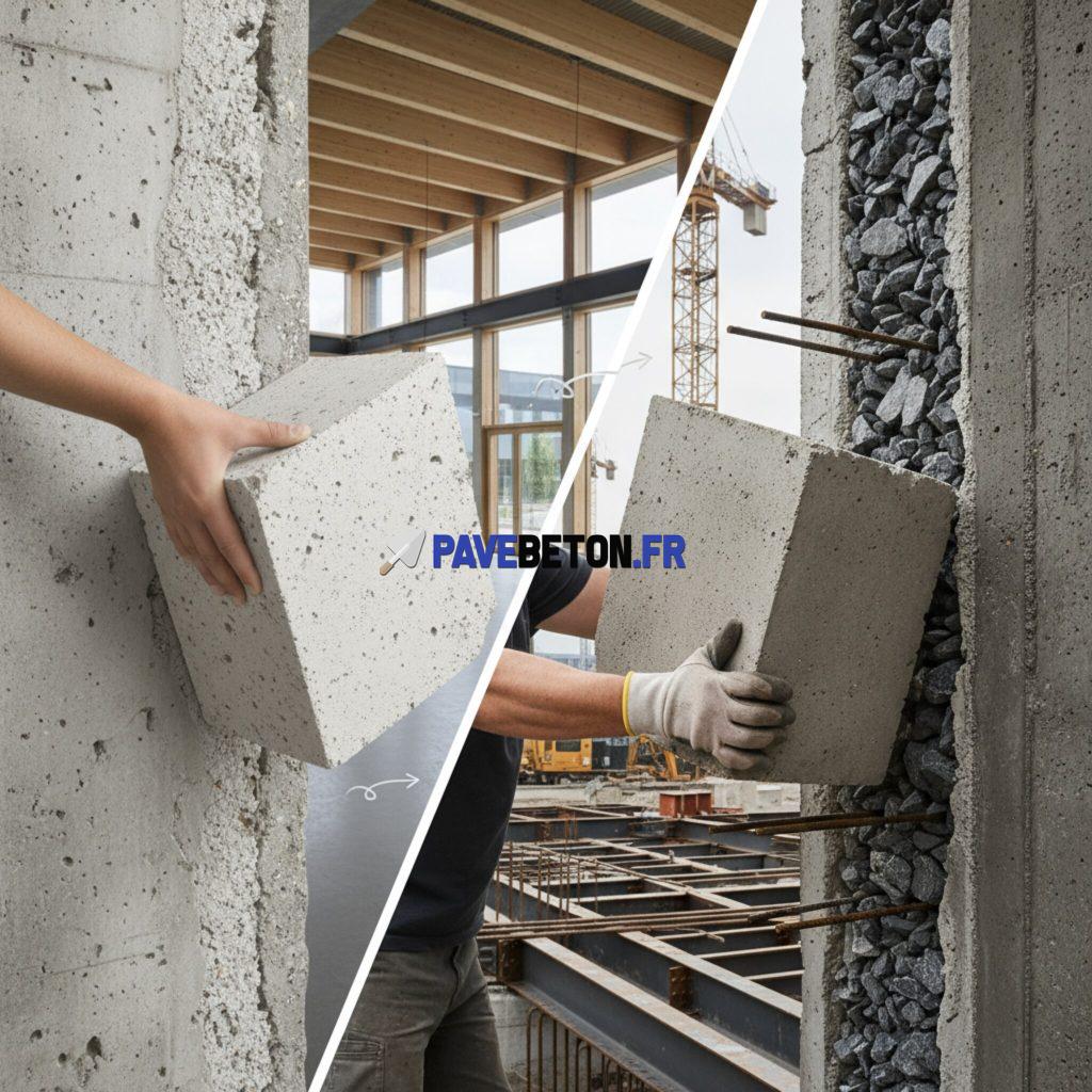 Quelle est la différence entre le béton léger et le béton lourd?