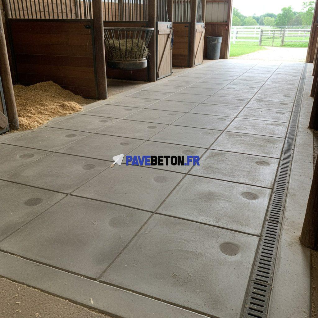 Quelles caractéristiques doit avoir une dalle en béton pour une écurie?