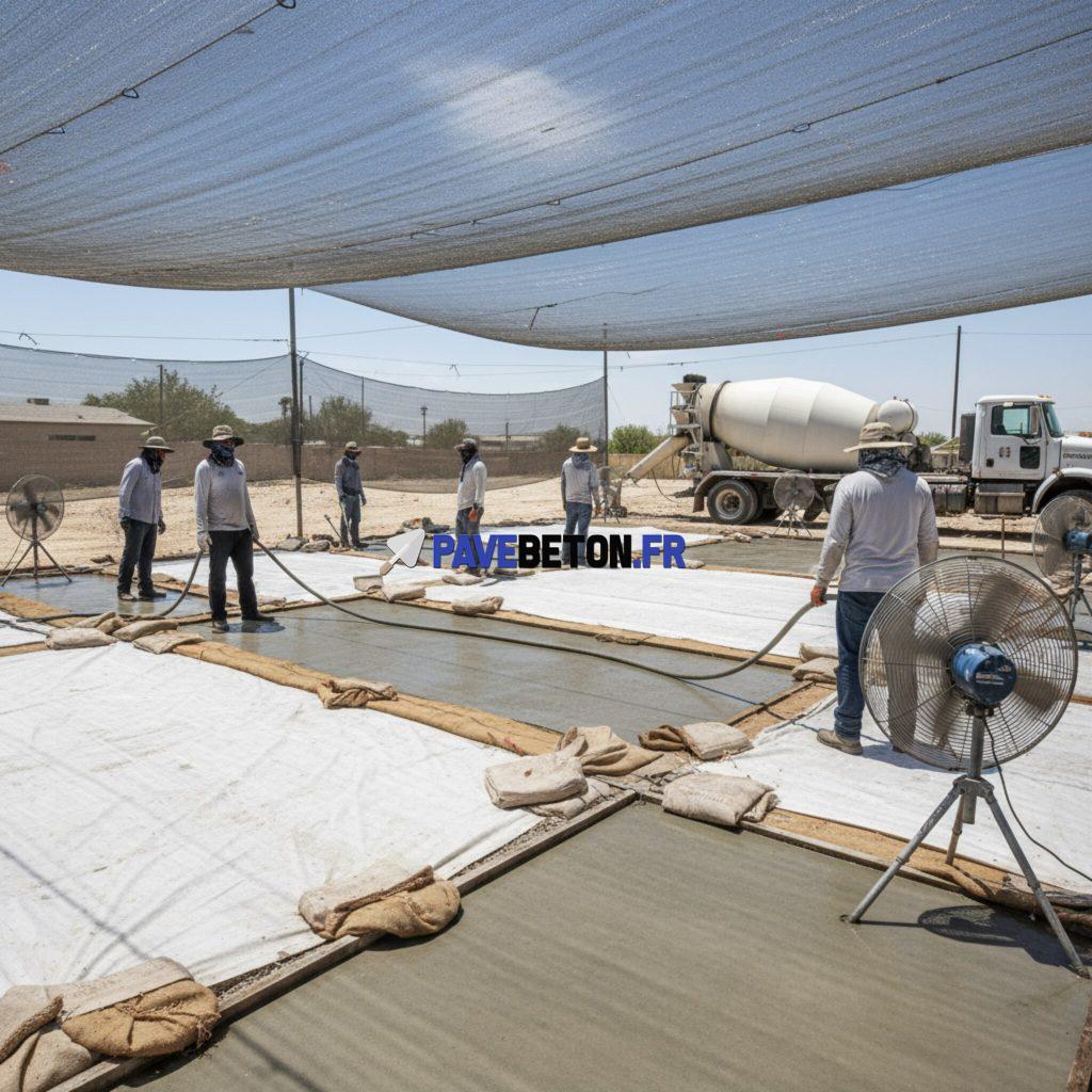 Quelles précautions prendre pour couler du béton par temps chaud?