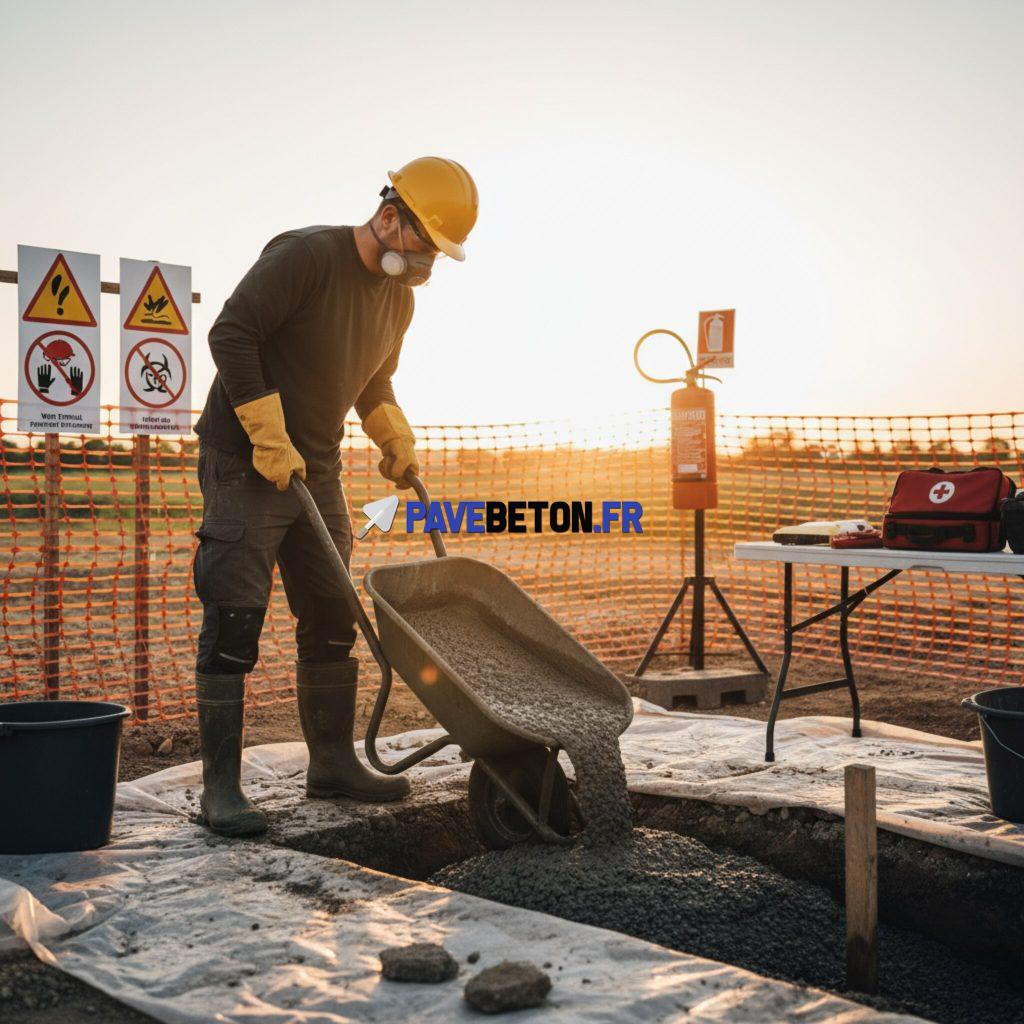 Quelles sont les règles de sécurité lors de la manipulation du béton?