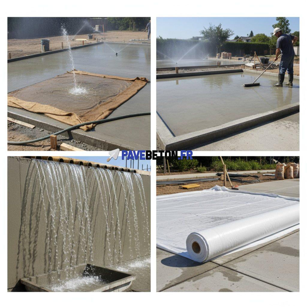 Quelles sont les techniques de cure hydrique du béton?