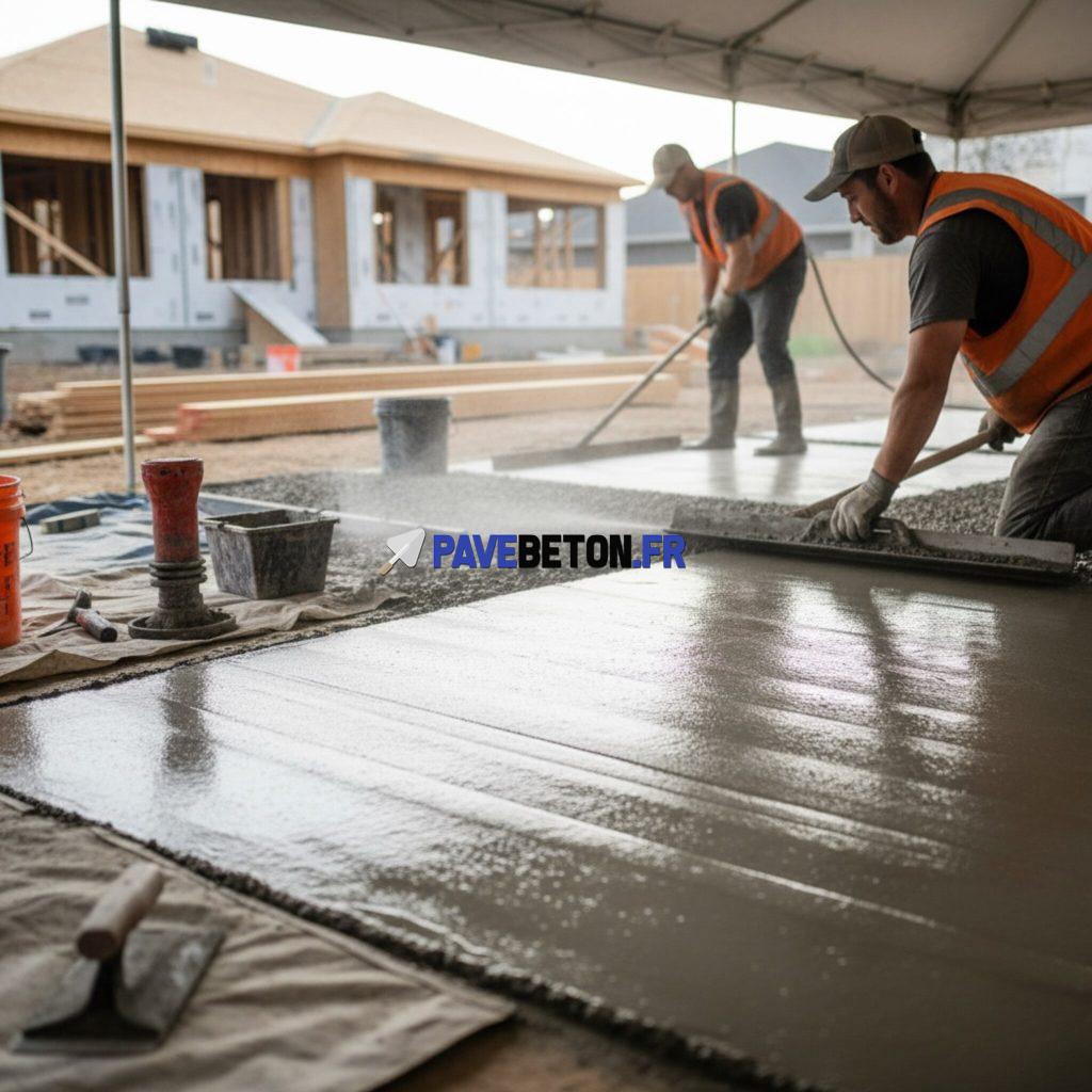 Quels conseils pour des finitions parfaites sur une dalle en béton fraîche?