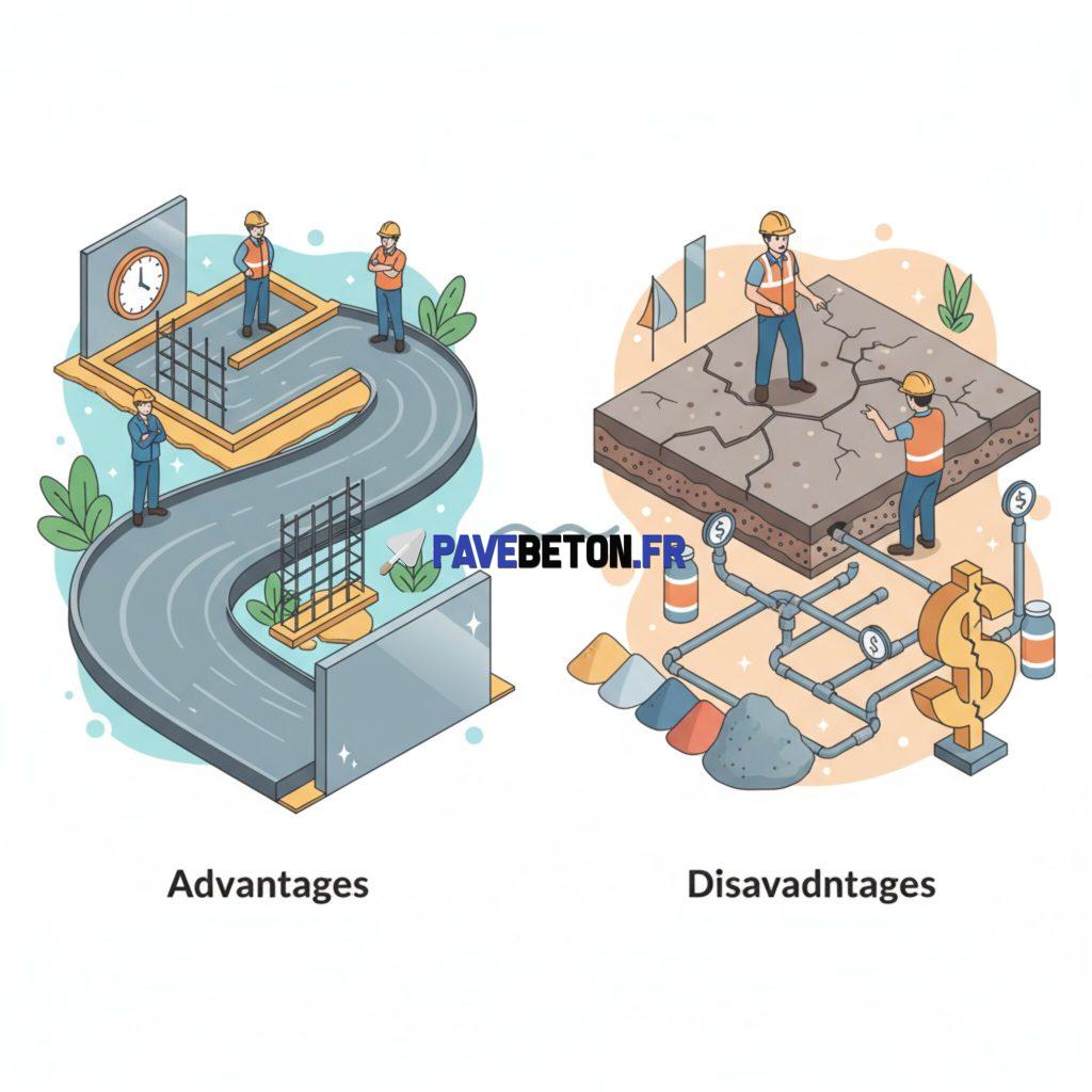 Quels sont les avantages et les inconvénients du béton autoplaçant?