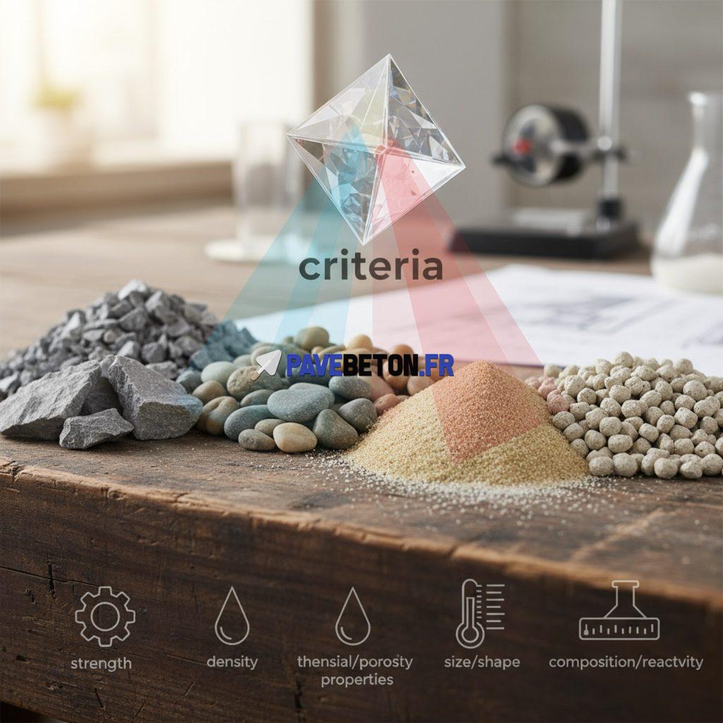 Quels sont les critères pour choisir le type de granulats?