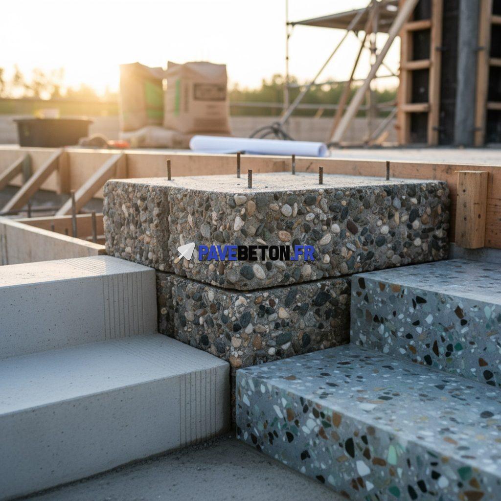 Quels types de béton sont recommandés pour la construction d'escaliers?