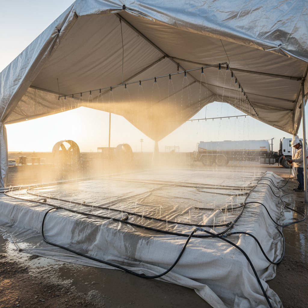 Comment assurer la bonne cure du béton dans un environnement chaud et sec?