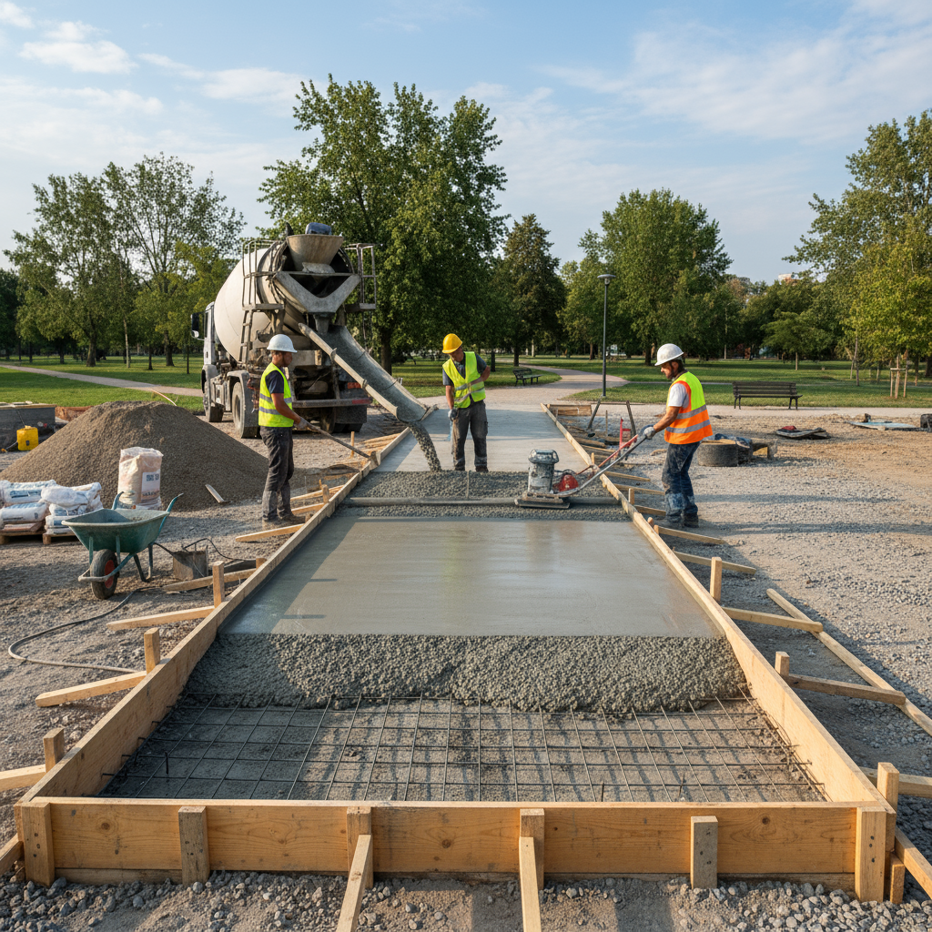 Comment réaliser une dalle en béton pour une allée piétonne?