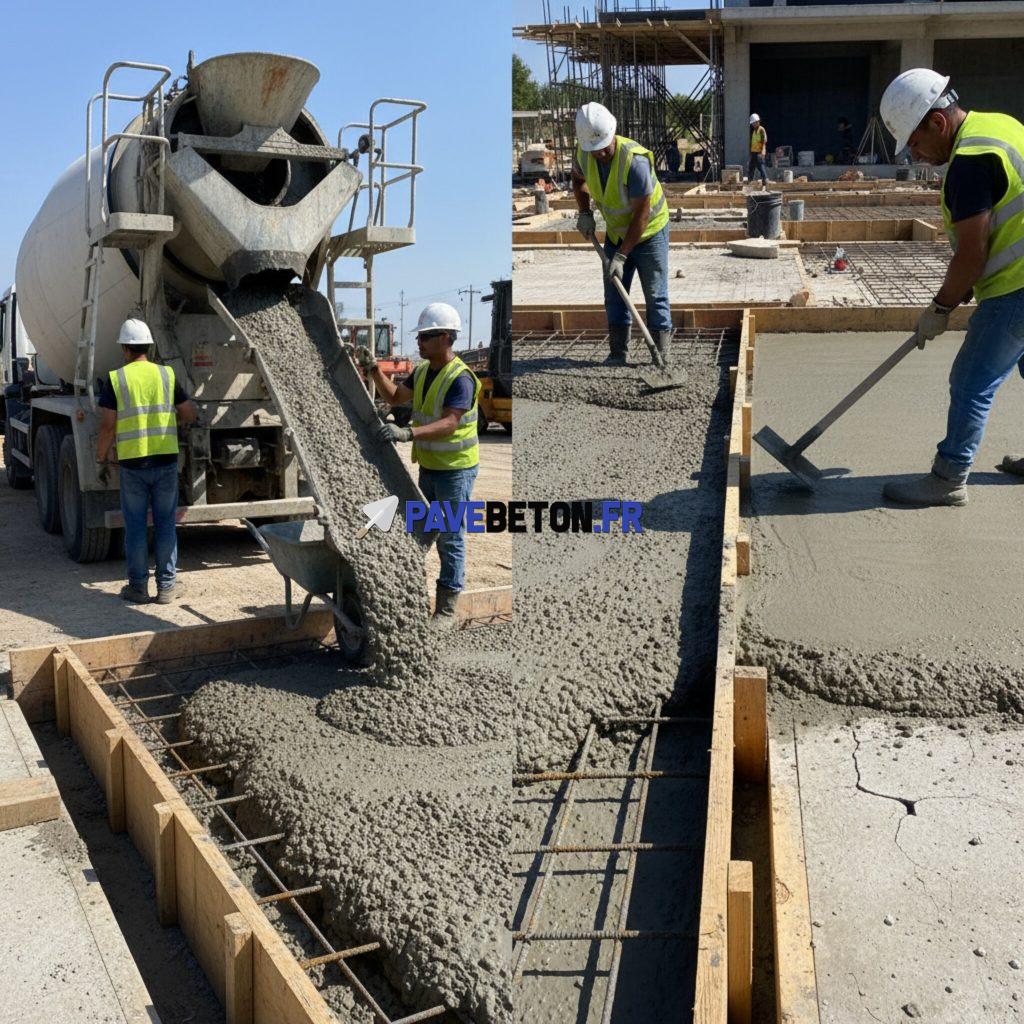 Quelle est l’importance du délai entre le malaxage et la pose du béton?