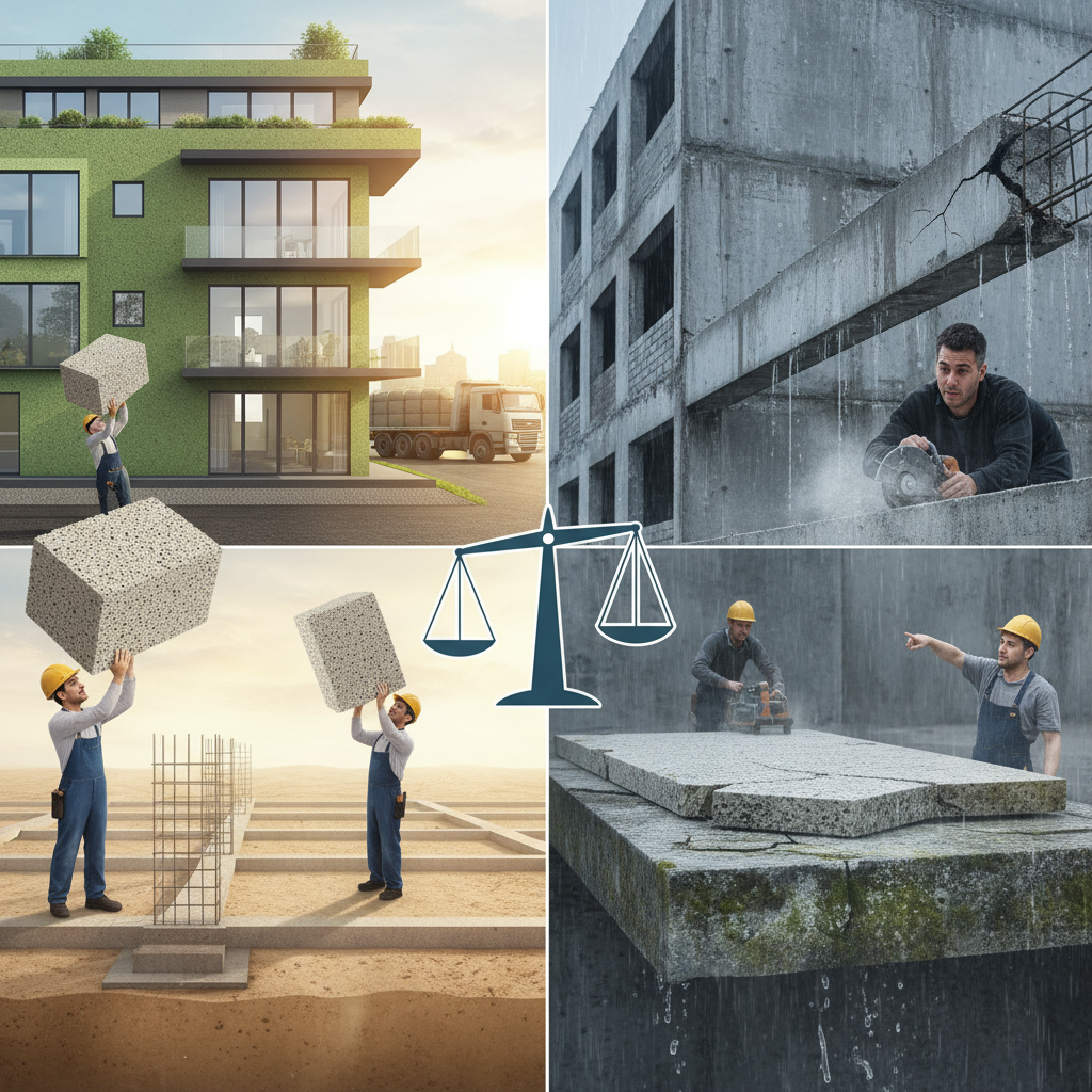 Quels sont les avantages et inconvénients du béton léger?