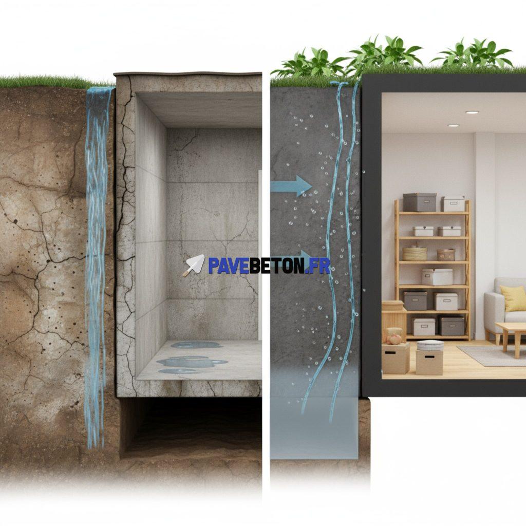 Quels sont les bénéfices du béton hydrofuge pour les murs enterrés?