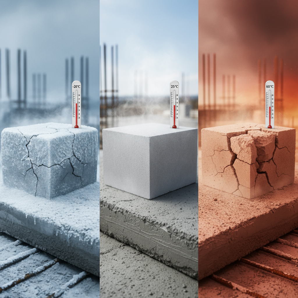 Quels sont les impacts des températures extrêmes sur la prise du béton?