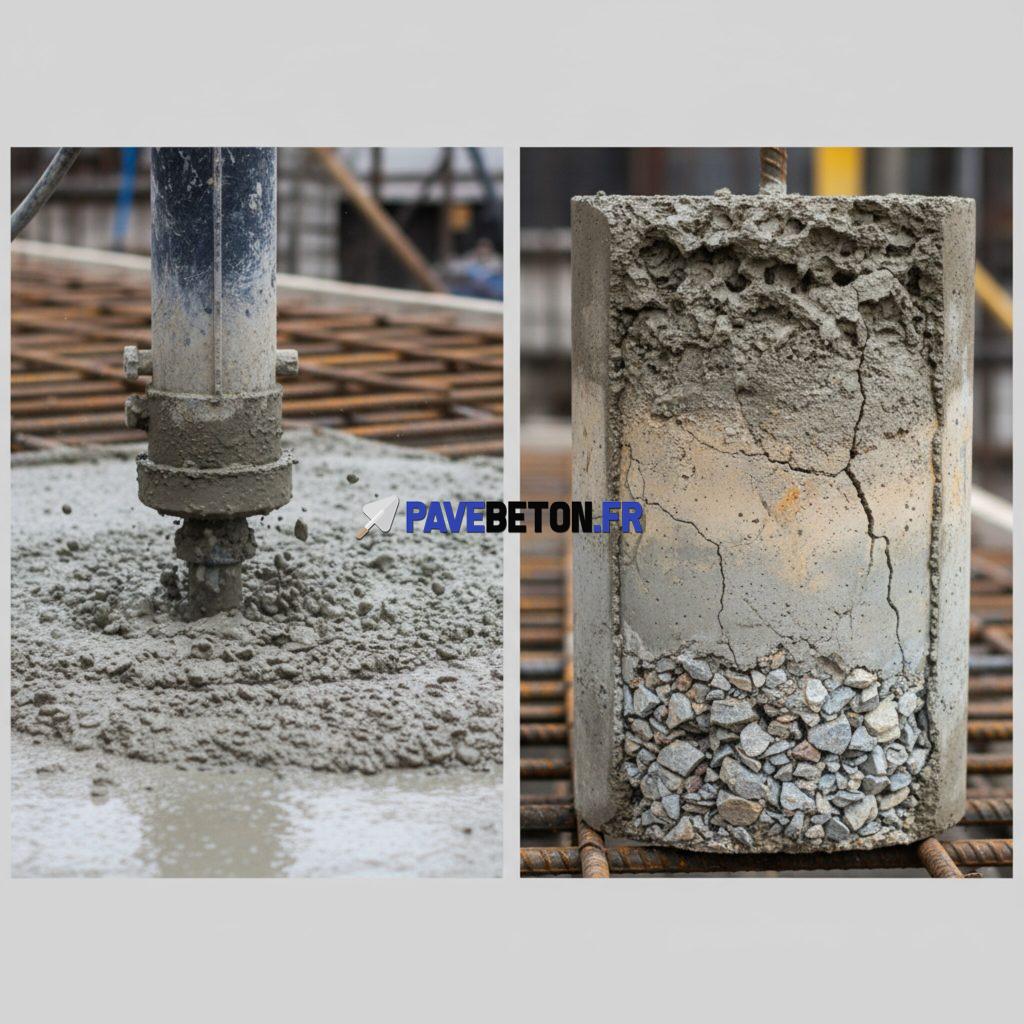 Quels sont les impacts d'une vibration excessive sur la qualité du béton?