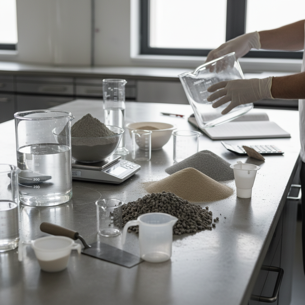 Comment calculer la quantité d’eau et de ciment pour un béton autoplaçant?