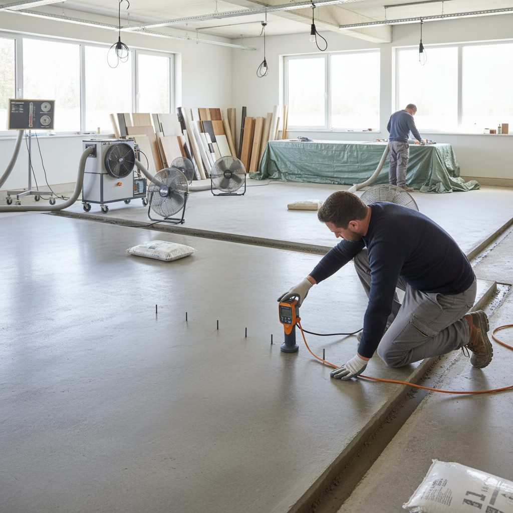 Comment contrôler l’humidité de la dalle en béton avant la pose d’un revêtement?