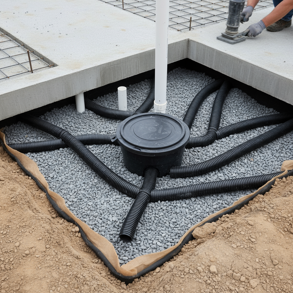 Comment installer un système de drainage sous une dalle en béton?