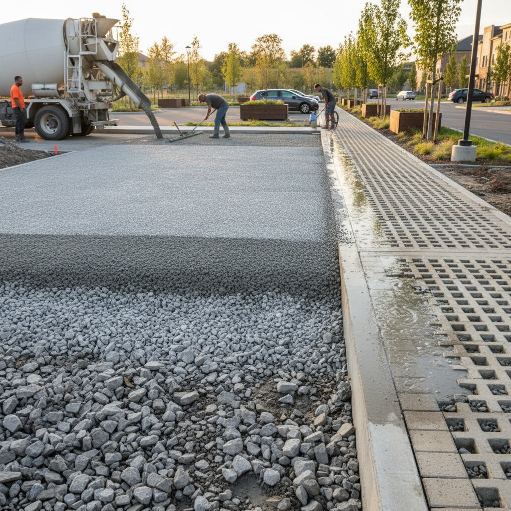 Comment réaliser un béton drainant pour les parkings et zones piétonnes?