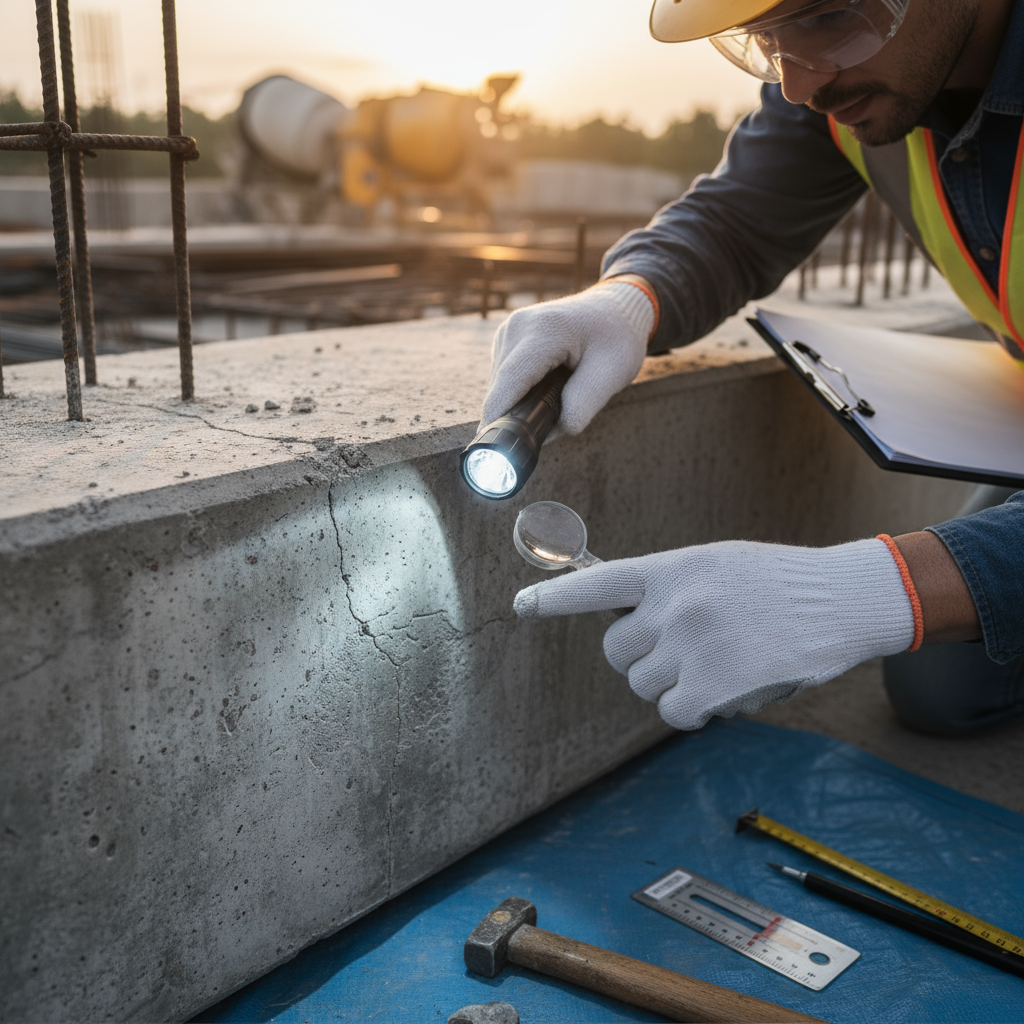 Comment réaliser un contrôle visuel efficace d’un béton durci?
