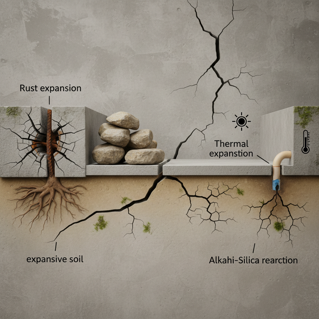 Quelles sont les principales causes des fissures structurelles dans le béton?