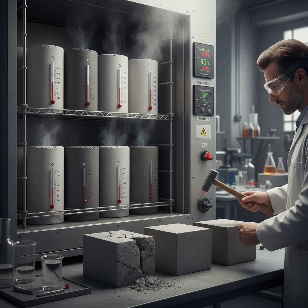 Quels sont les effets des températures élevées sur le durcissement du béton?