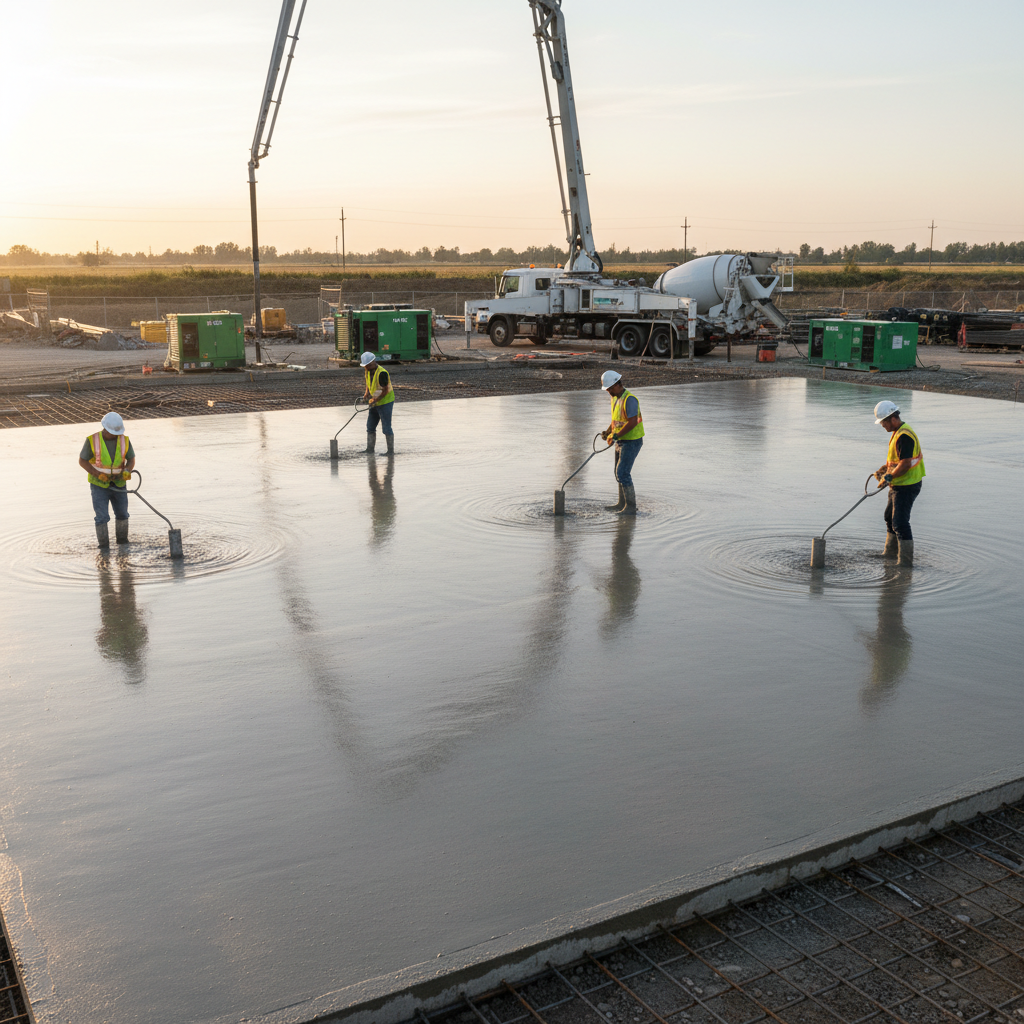 Quels sont les principes d’une bonne vibration de béton sur une grande surface?