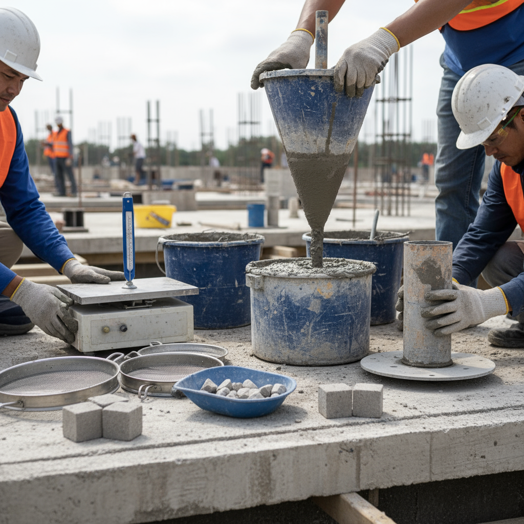 Quels tests réaliser pour vérifier la qualité d’un béton frais?