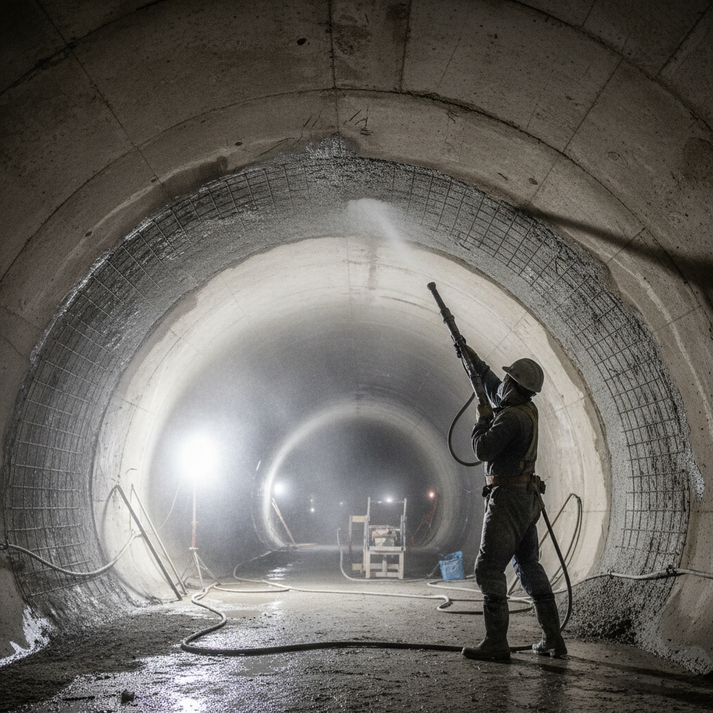 Quelle est la technique pour réaliser un béton projeté sur une voûte?