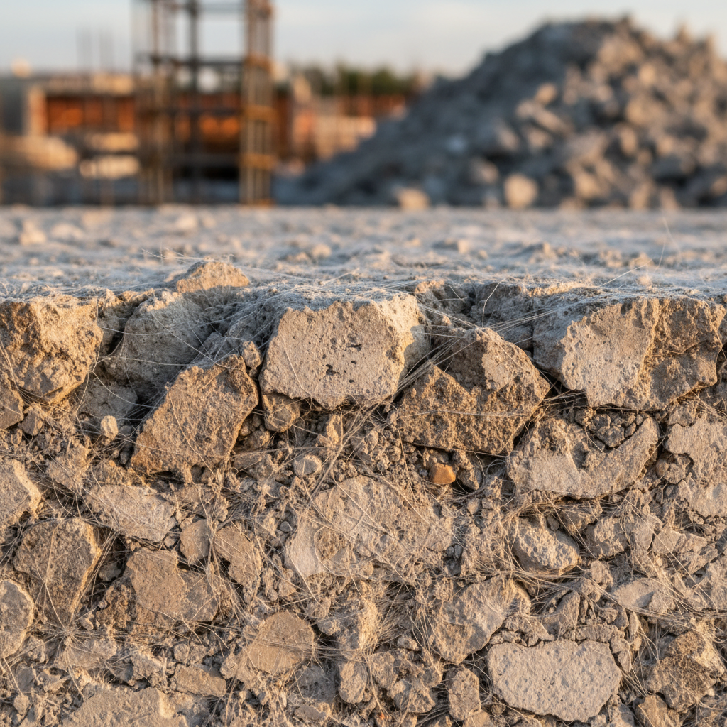 Quels sont les avantages du béton recyclé associé à des fibres synthétiques?