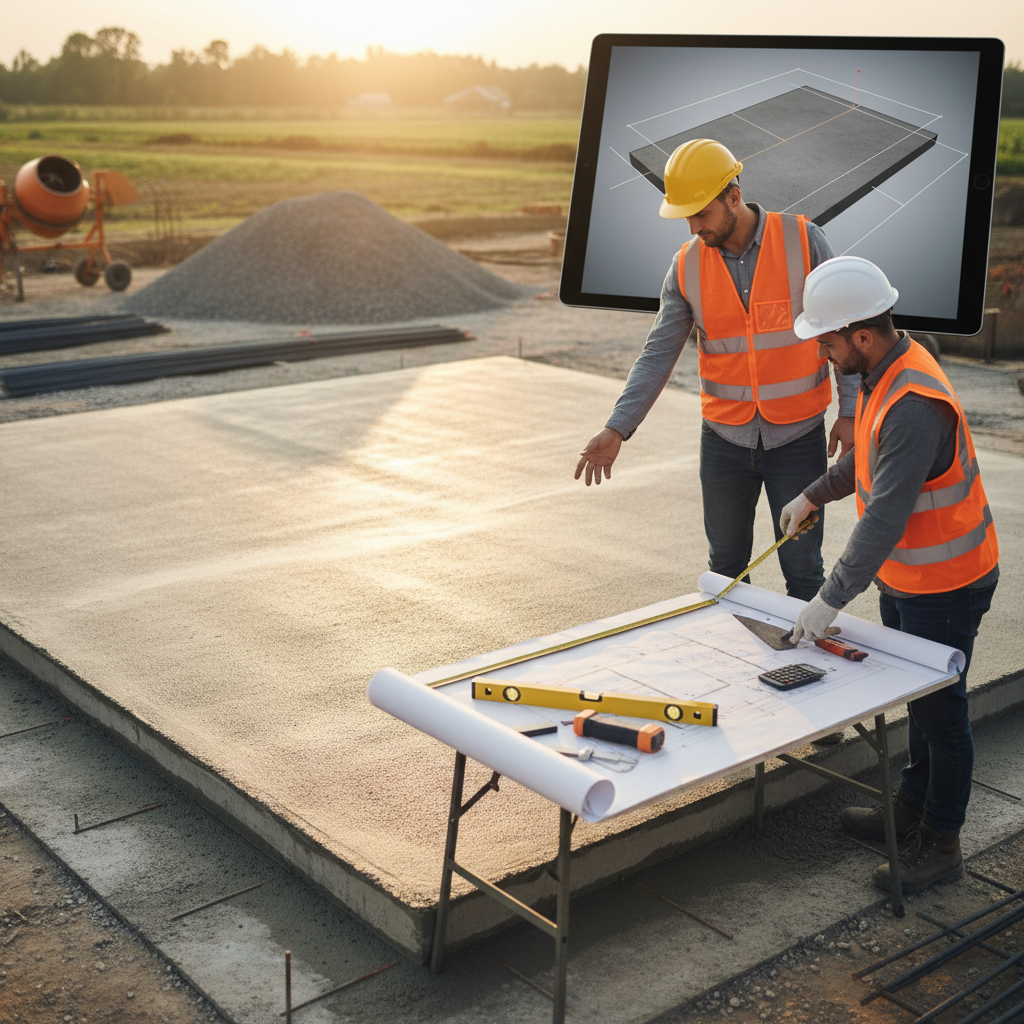 Comment calculer la masse nécessaire pour une dalle en béton de dimensions particulières?