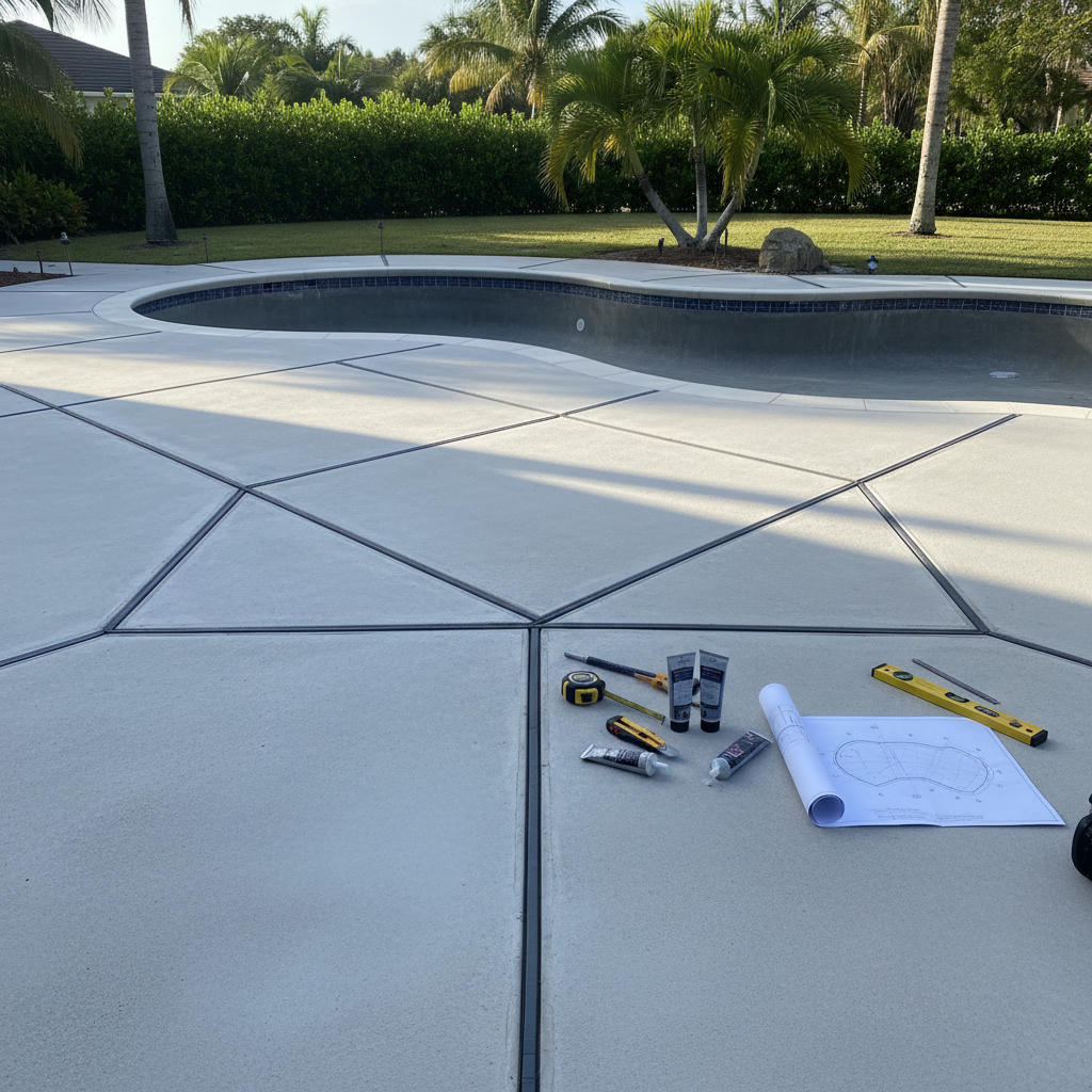 Comment prévoir les joints de dilatation autour d'une piscine en béton?