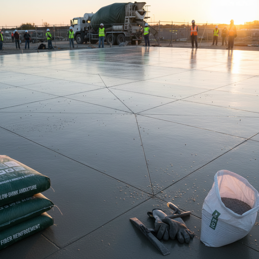 Comment réaliser une dalle en béton à faible retrait?