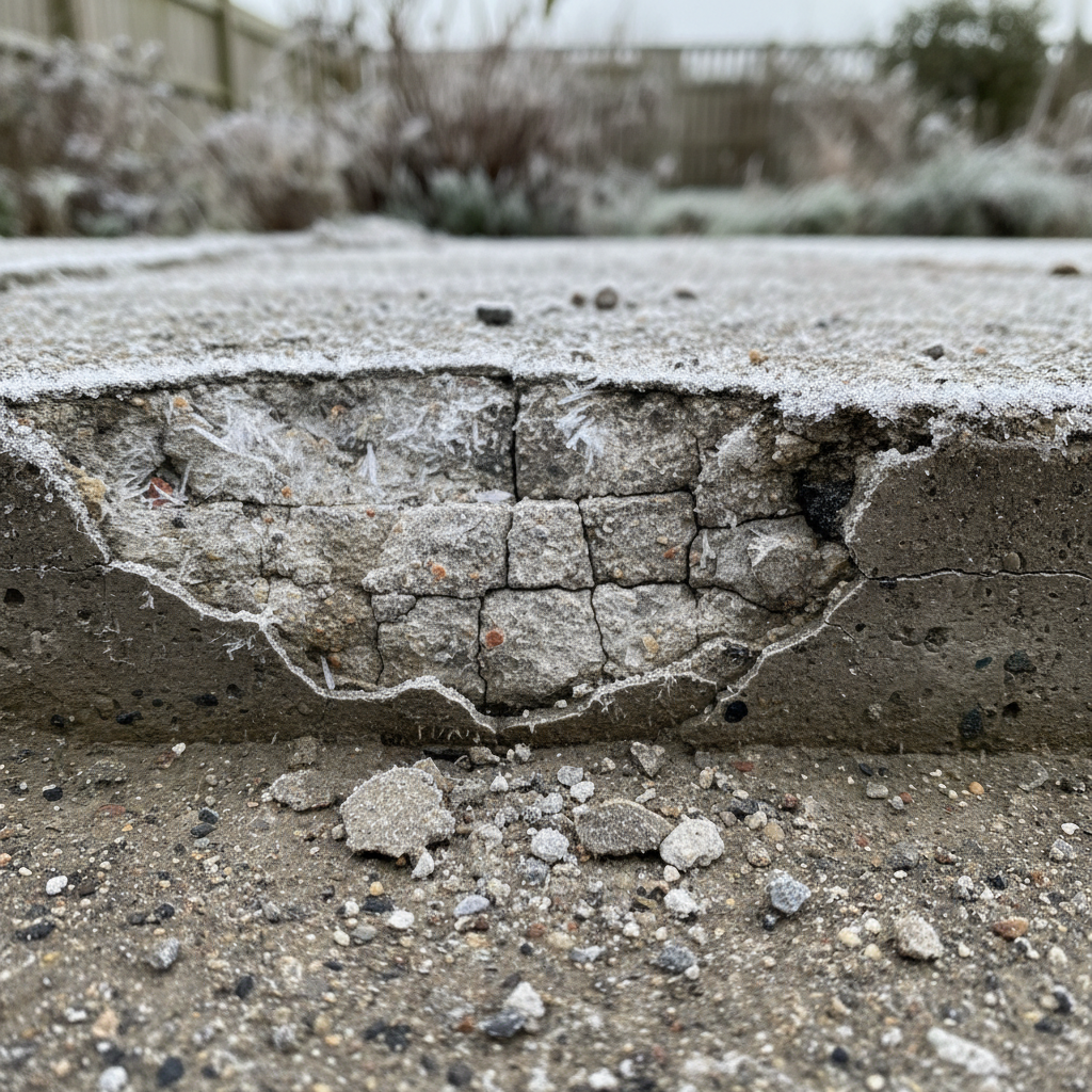 Quels sont les effets du gel sur les bétons non protégés?